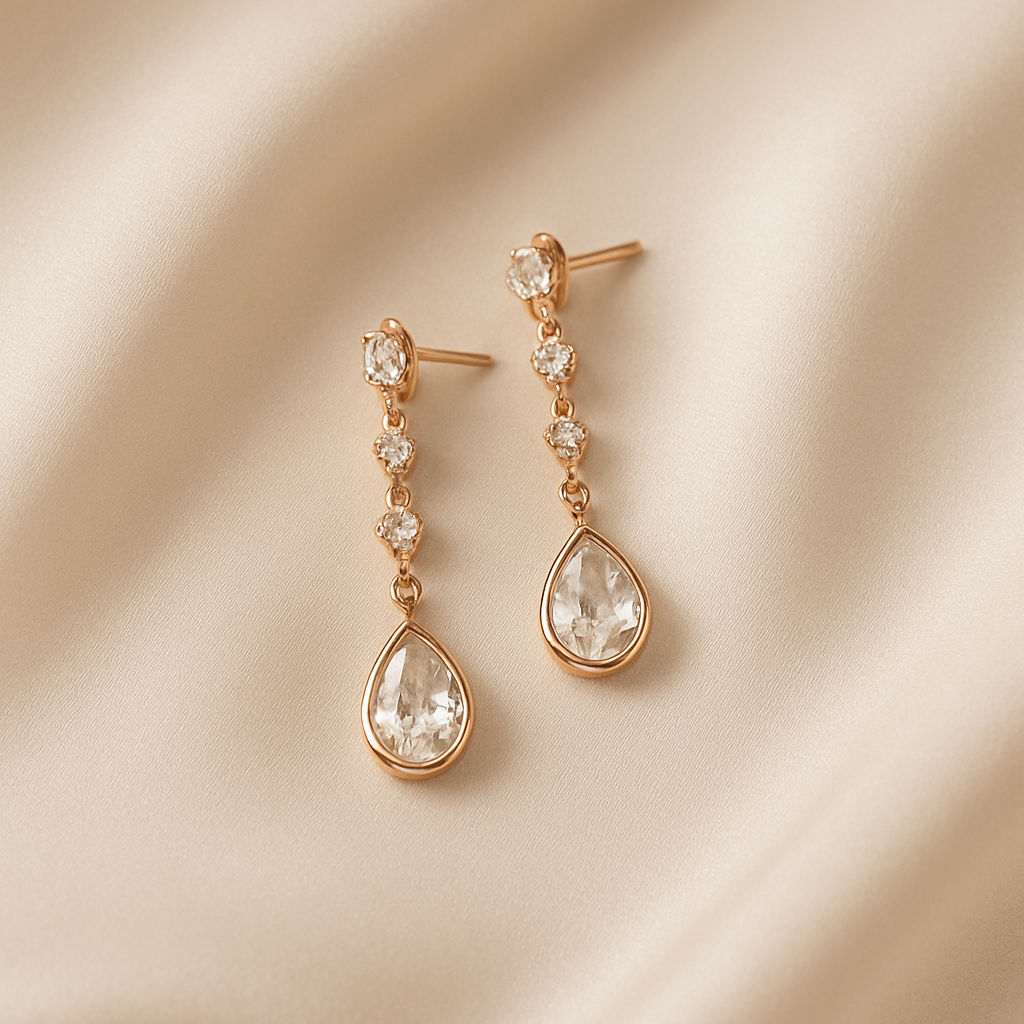 Aria Rose Gold Drop Earrings